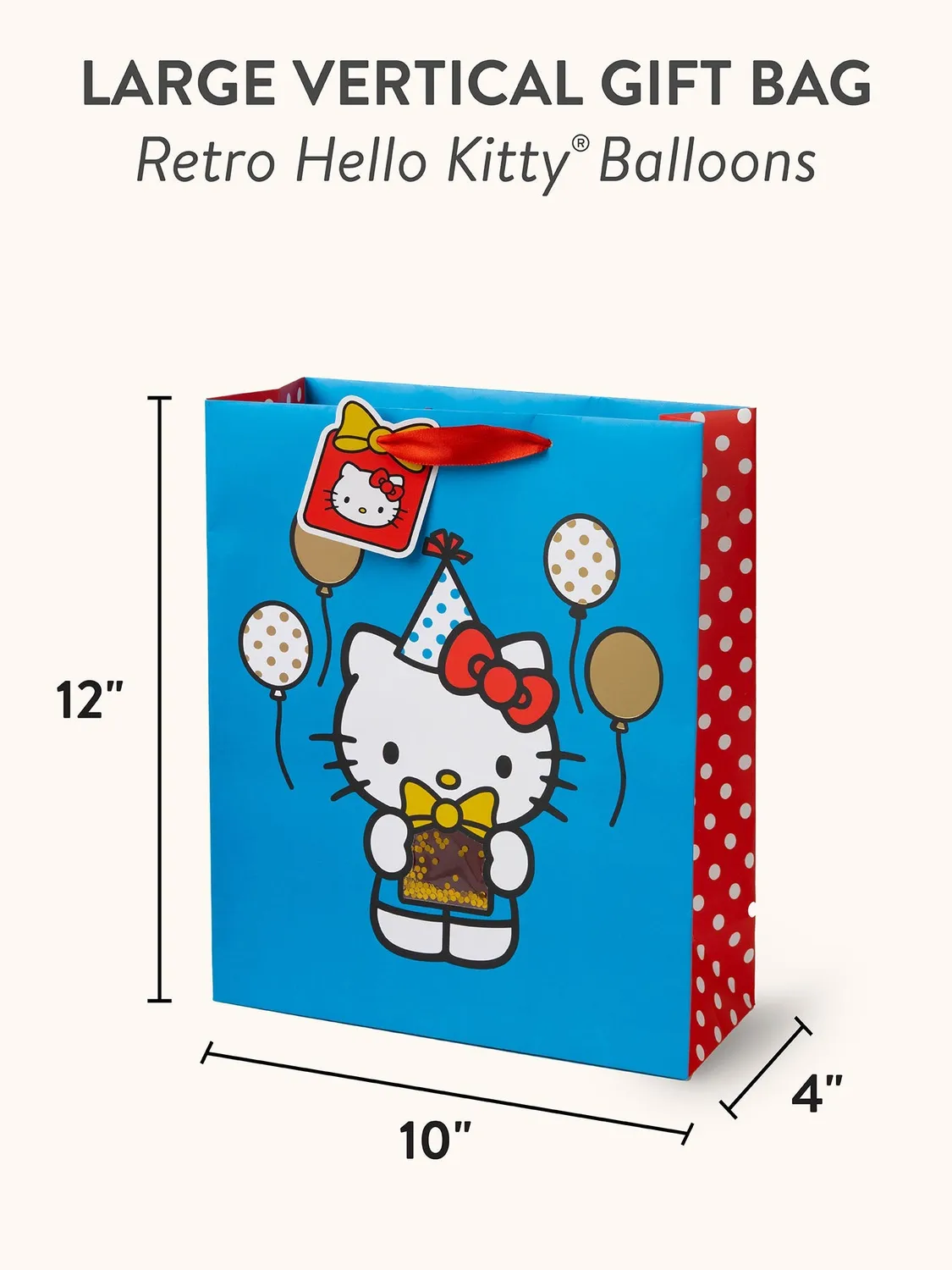 Hello Kitty x Studio Oh! Retro Red Balloons Gift Bag gavepose stor