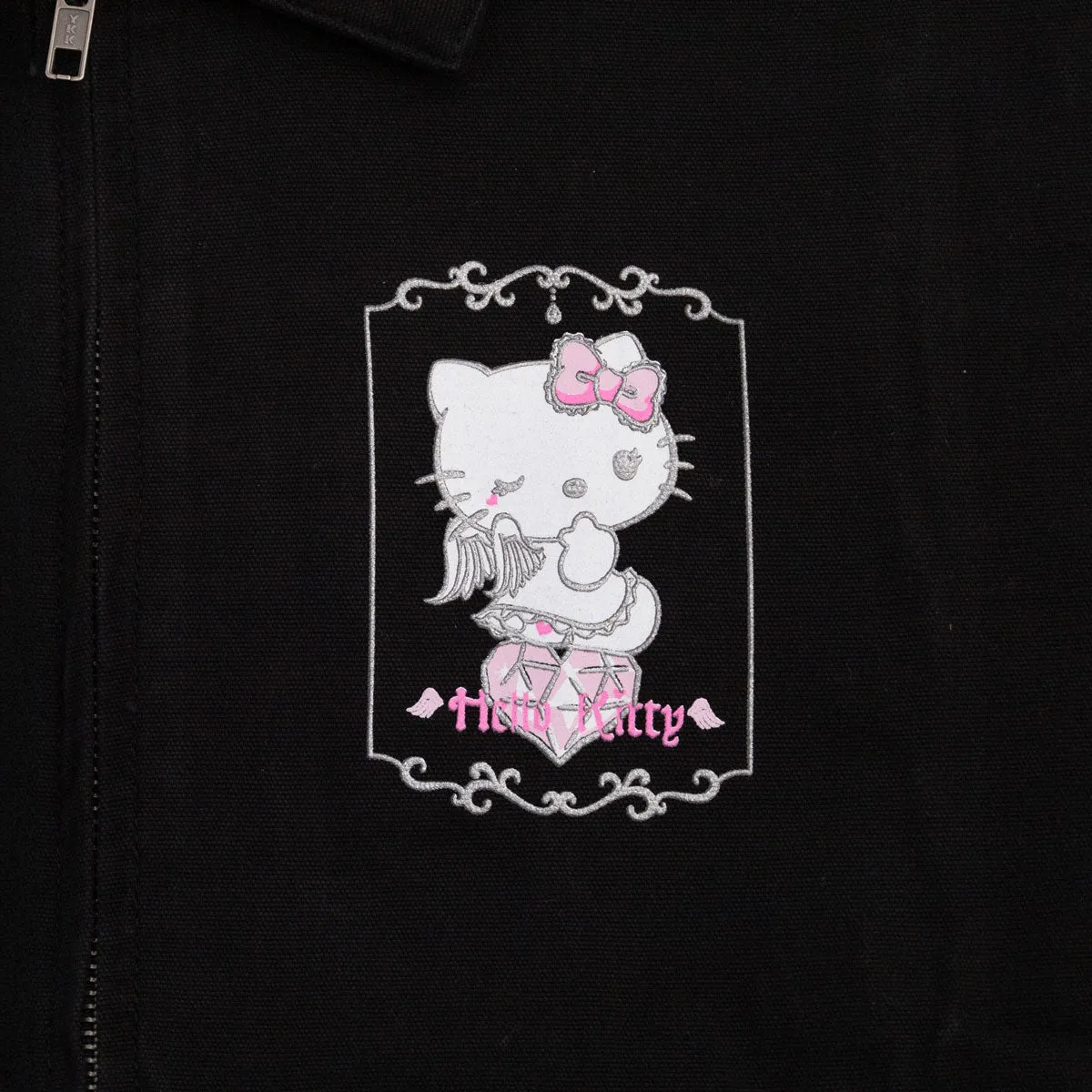 Hello Kitty Angel JapanLA jakke svart XS–XXL i bomullscanvas