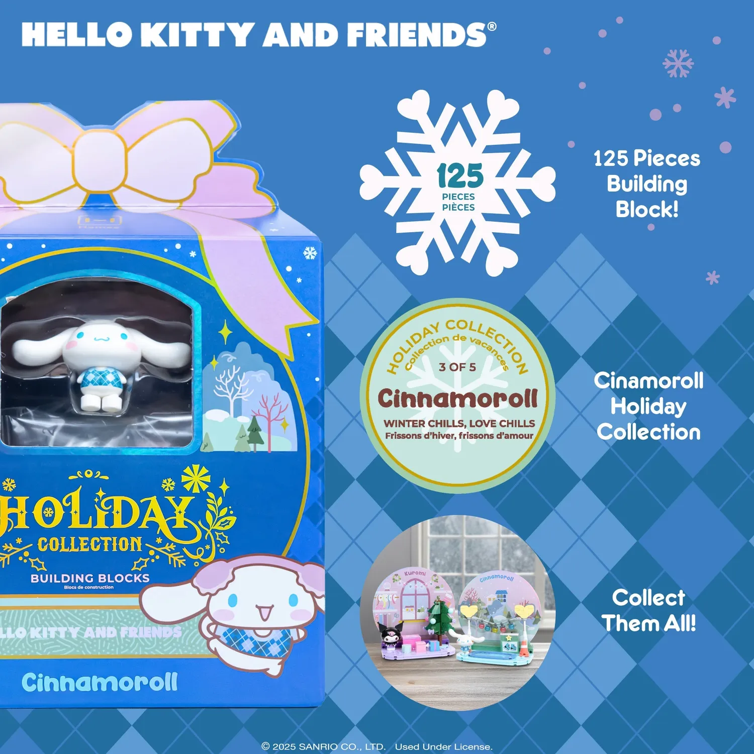 Hello Kitty Cinnamoroll byggesett Holiday Collection