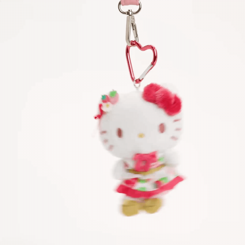 Hello Kitty Strawberry News 50th Anniversary plysj nøkkelring