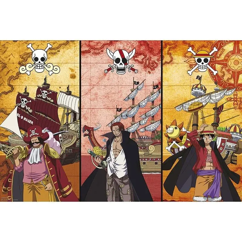 Neo Tokyo One Piece Luffy, Shanks & Roger papirplakat 91,5 × 61 cm