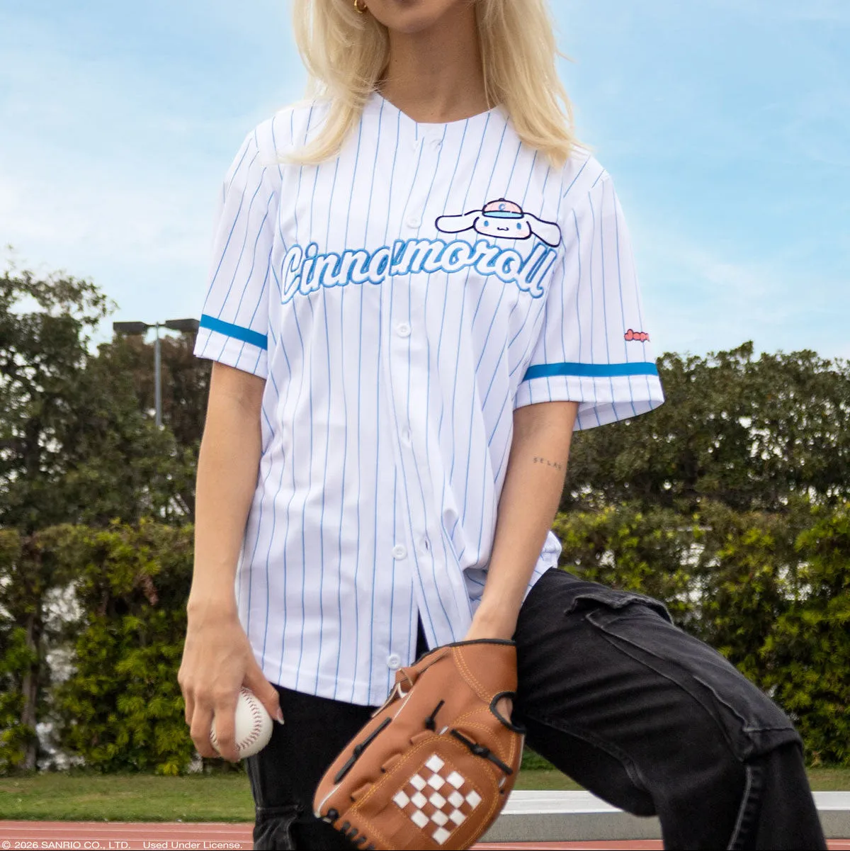 Hello Kitty Cinnamoroll x JapanLA Baseball Jersey hvit