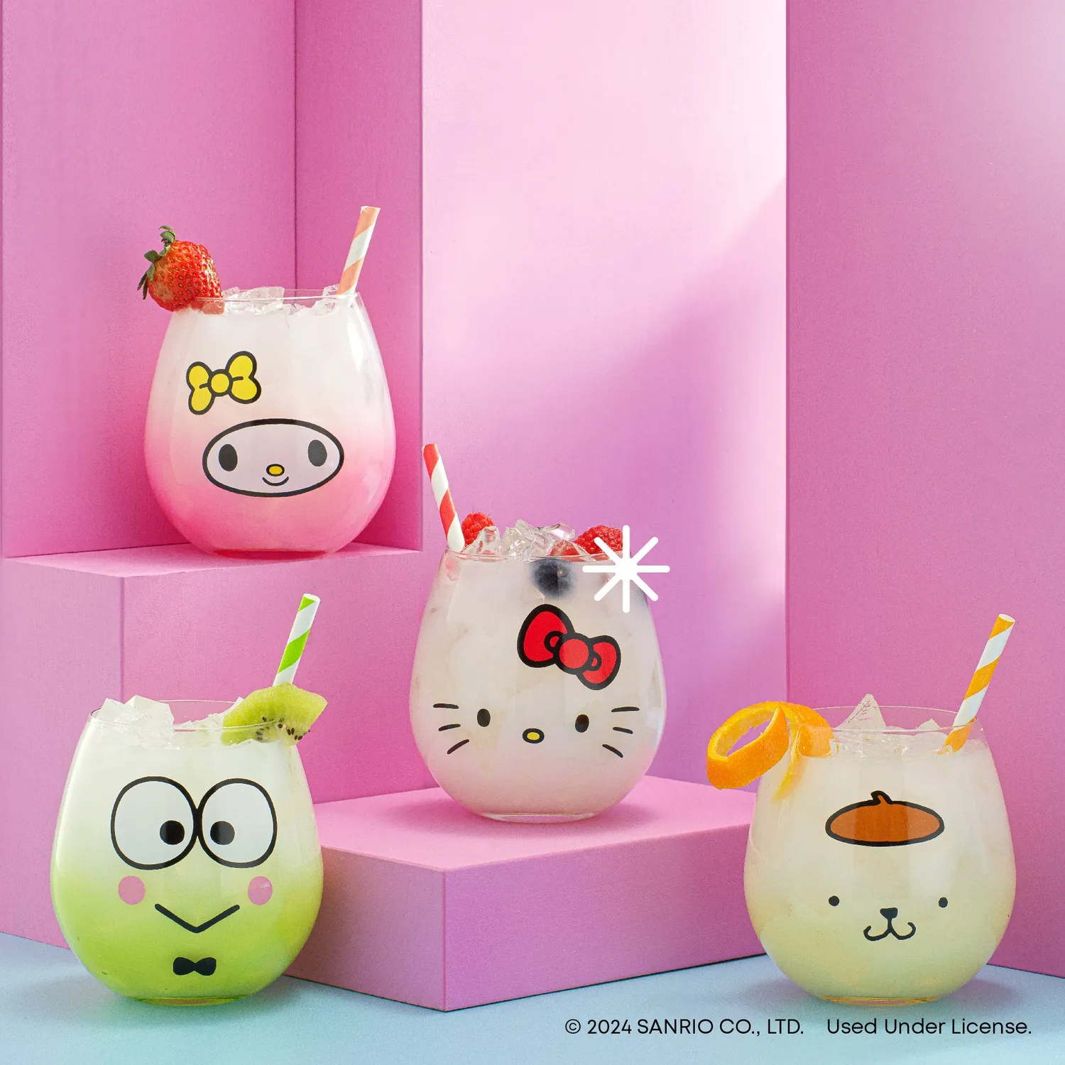 Hello Kitty JoyJolt Hello Kitty and Friends Hello Sippy Stemless Glasses glass 4 stk