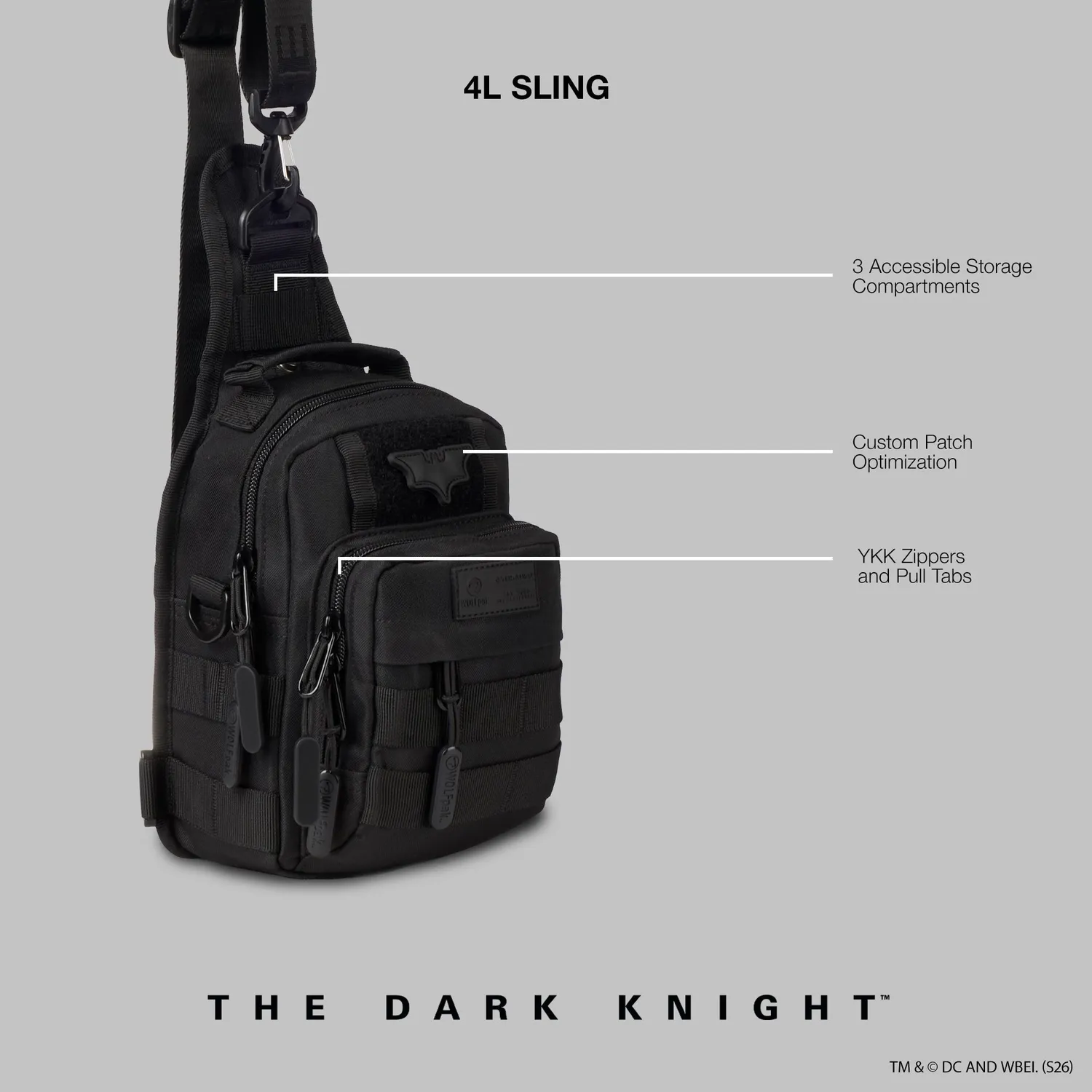 Batman The Dark Knight Trilogy 4L mini-slingbag – værbestandig