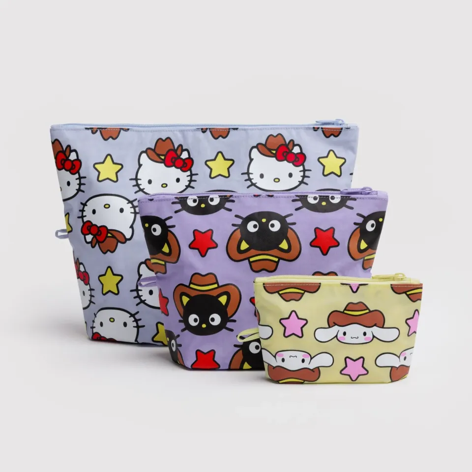 Hello Kitty and Friends x Baggu Go Pouch Set poser 3 stk nylon