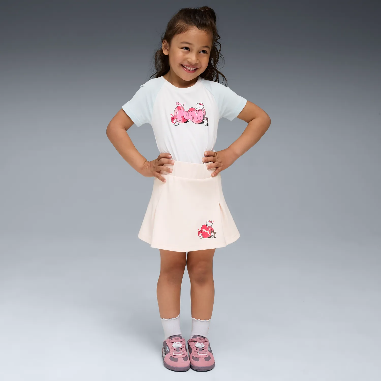 Hello Kitty x PUMA Kids Slim Graphic Tee hvit T-skjorte barn