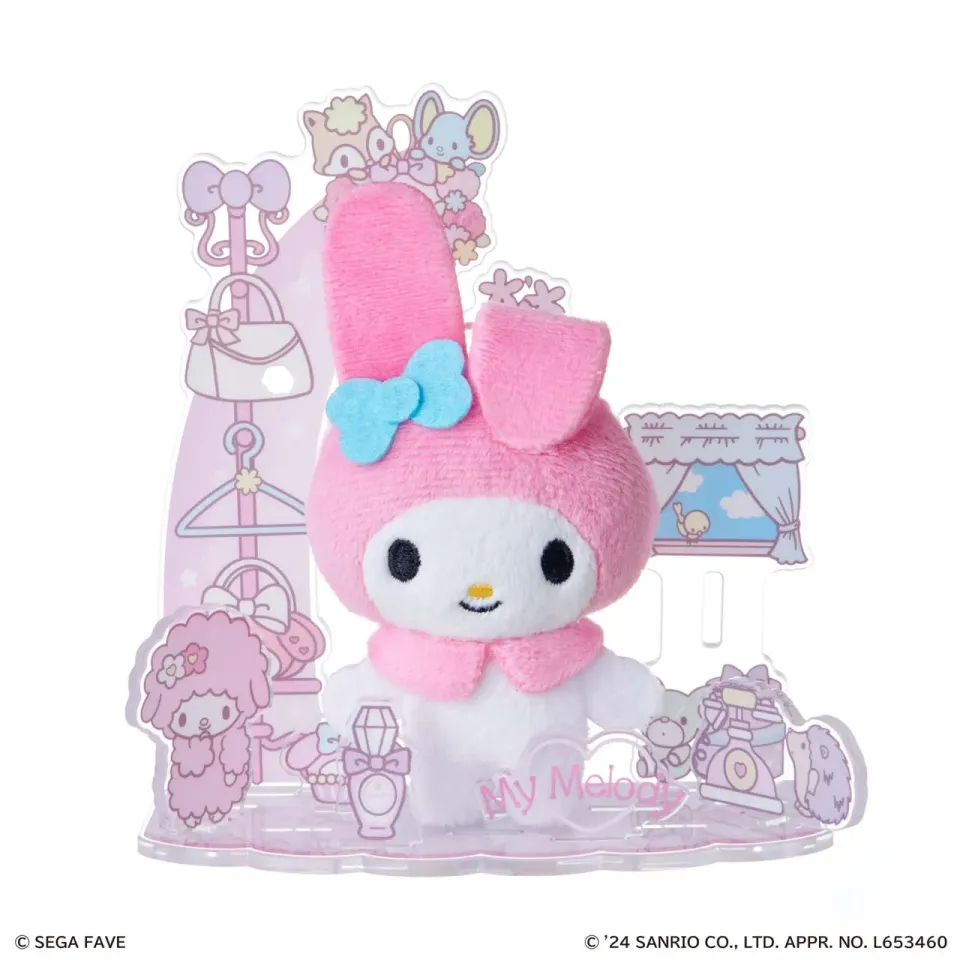 Hello Kitty Nuikatsu Plushie Life My Melody plysjsett med stativ