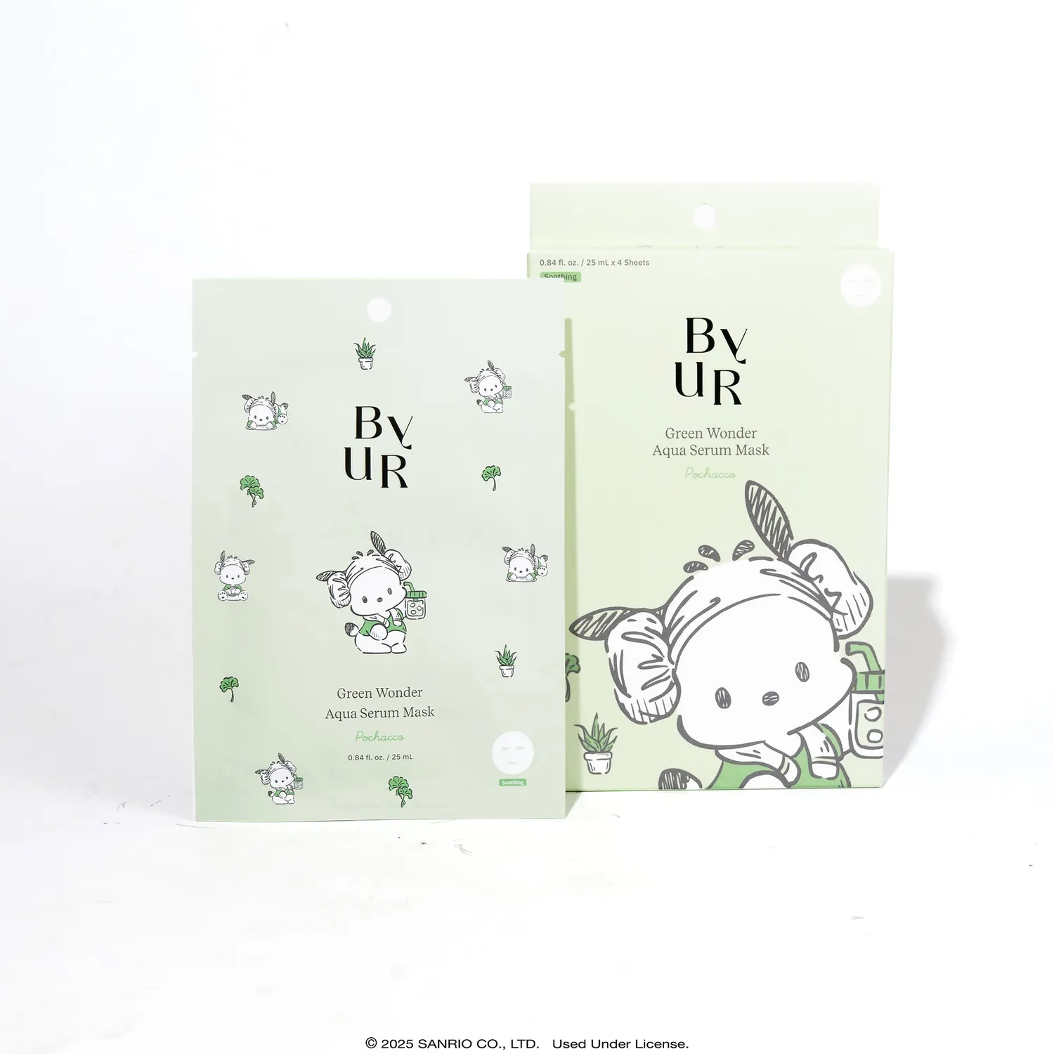 Hello Kitty Pochacco x ByUR Green Wonder Aqua Serum Mask 1 stk vegansk