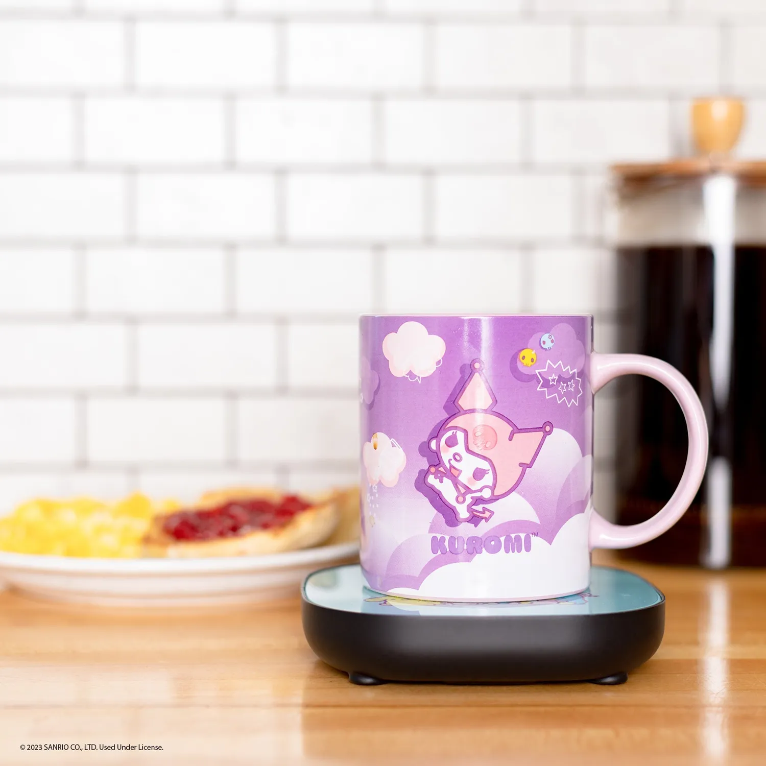 Hello Kitty Kuromi kopp med koppvarmer, svart