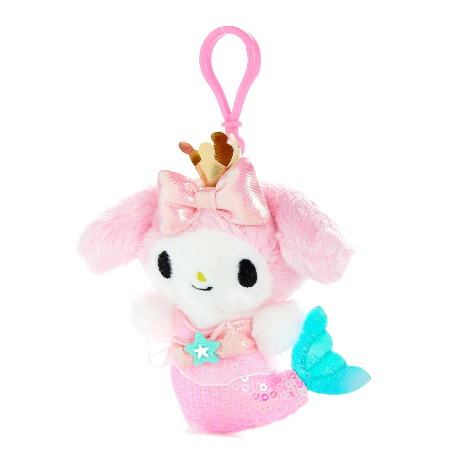 Hello Kitty Mermaid Shimmer My Melody Plush Mascot Clip kosedyrklips
