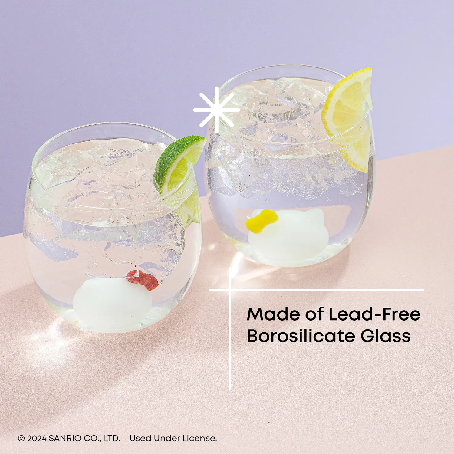 Hello Kitty Hello Kitty and Mimmy 3D Icon Short Drinking Glasses, 2-pakning