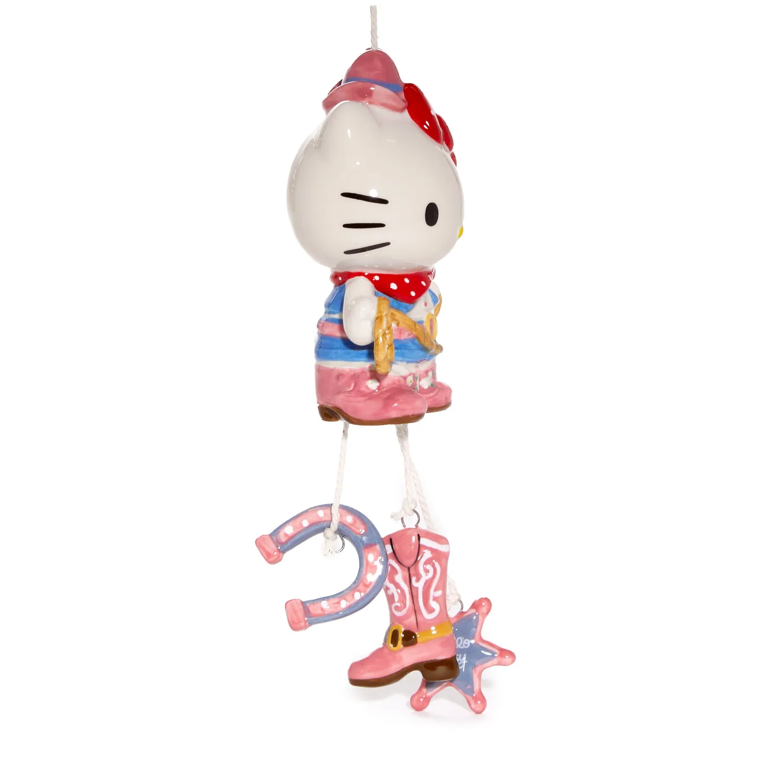 Hello Kitty Cowgirl keramisk vindspill håndmalt