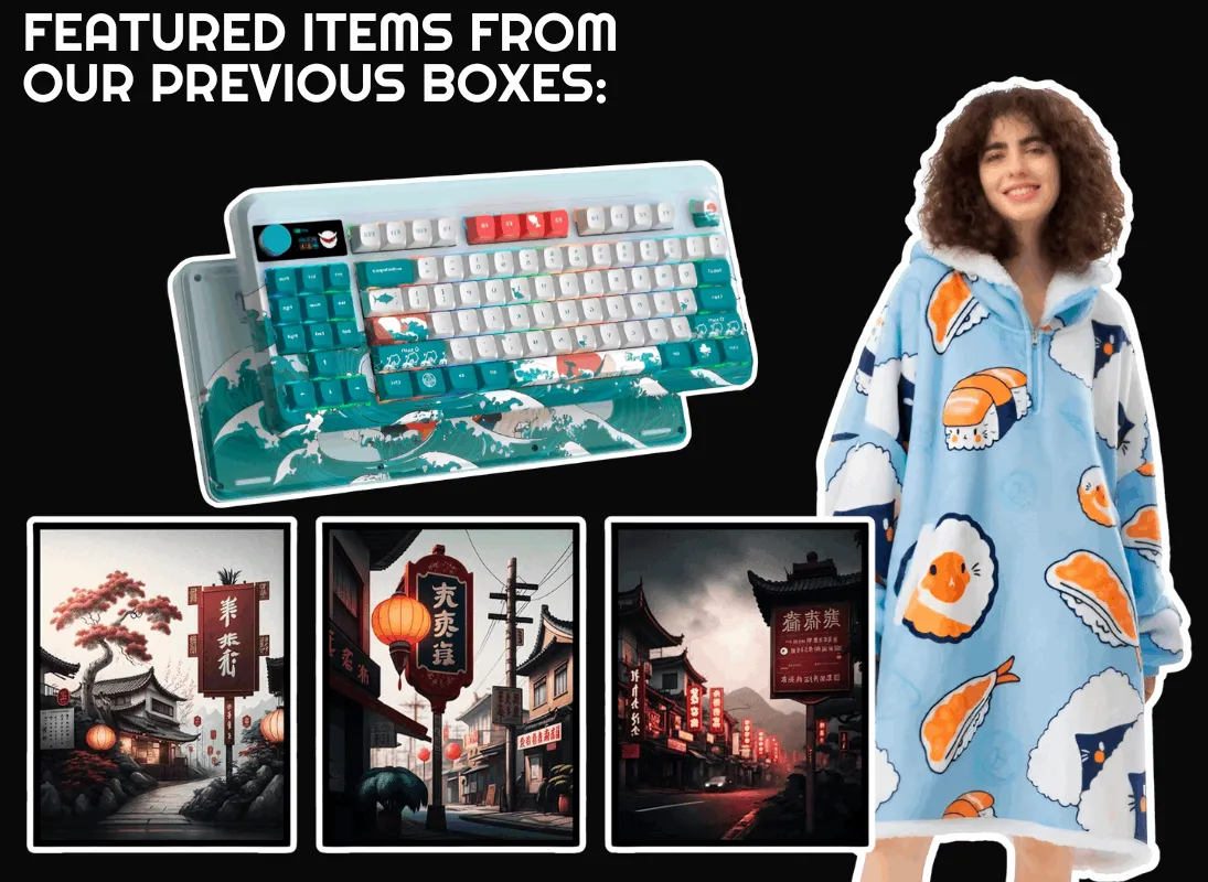 Anibox 3 ANIME ITEMS & T-SHIRT BOX animepakke med t-skjorte