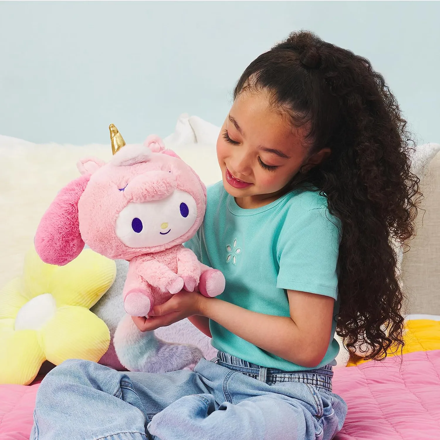 Hello Kitty My Melody x GUND 10" Unicorn kosedyr rosa
