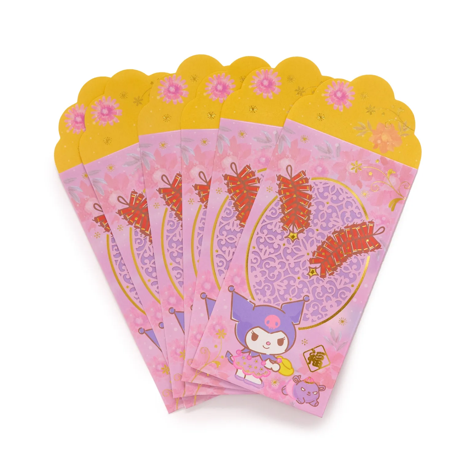 Hello Kitty Kuromi 6 laserutskårne konvolutter til nyttår