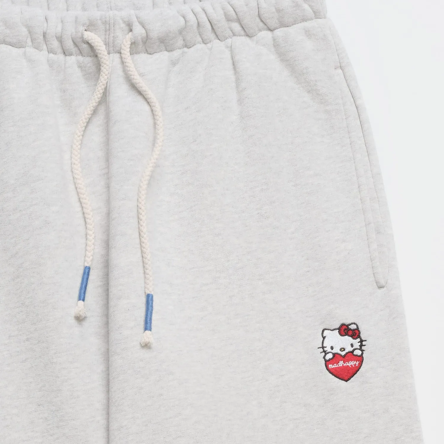 Hello Kitty x Madhappy Logo joggebukse lys grå fleece