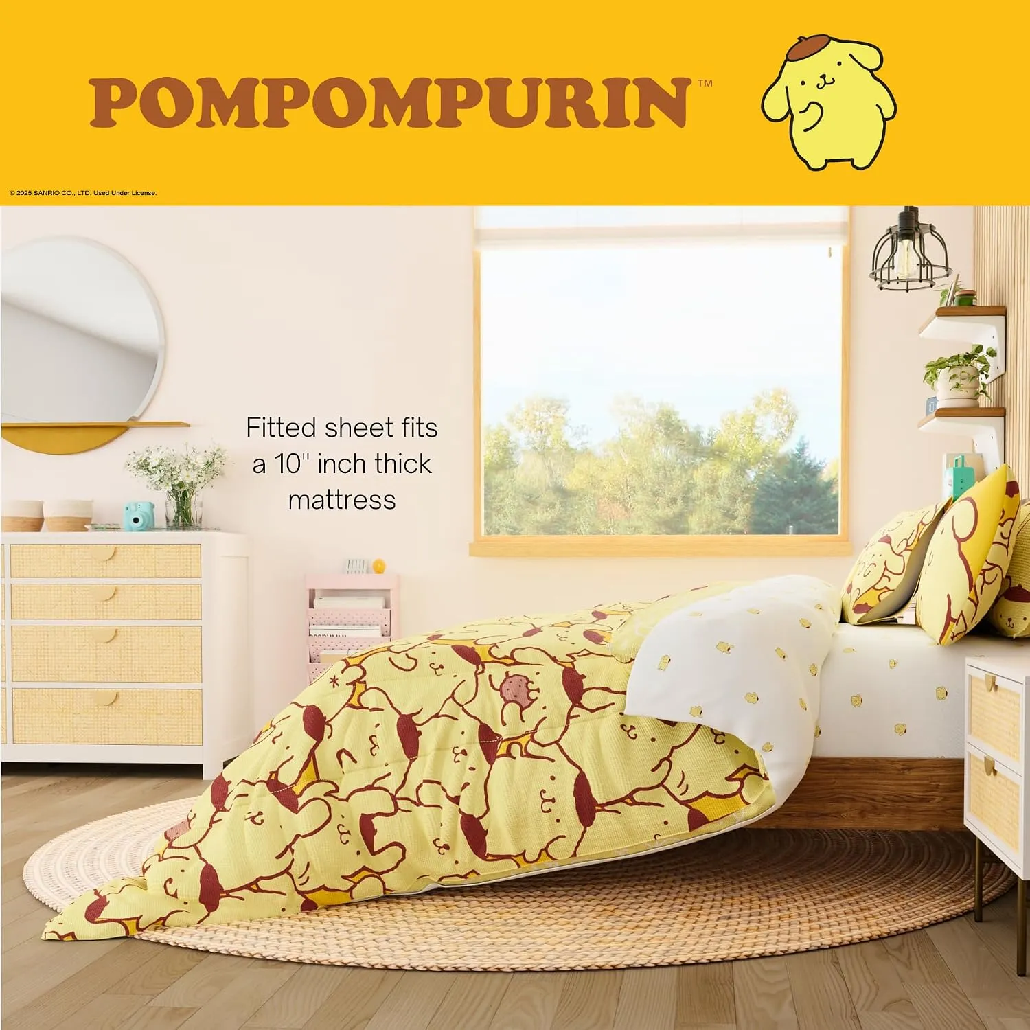 Pompompurin Happy Pudding Bedding Set sengetøy Twin 5 deler