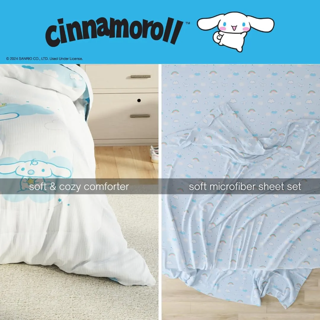 Hello Kitty Cinnamoroll Cloudy Days sengetøy Twin 4 deler vendbart