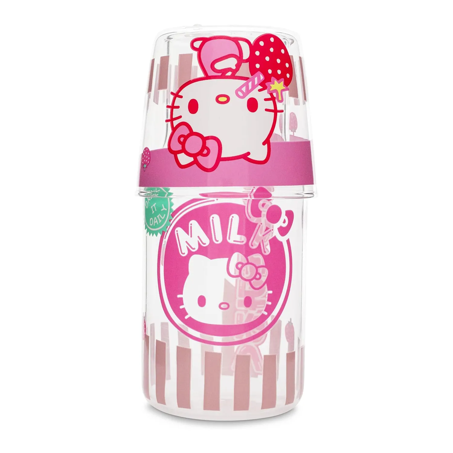 Hello Kitty Glass Carafe and Cup Set Strawberry Milk karaffelsett