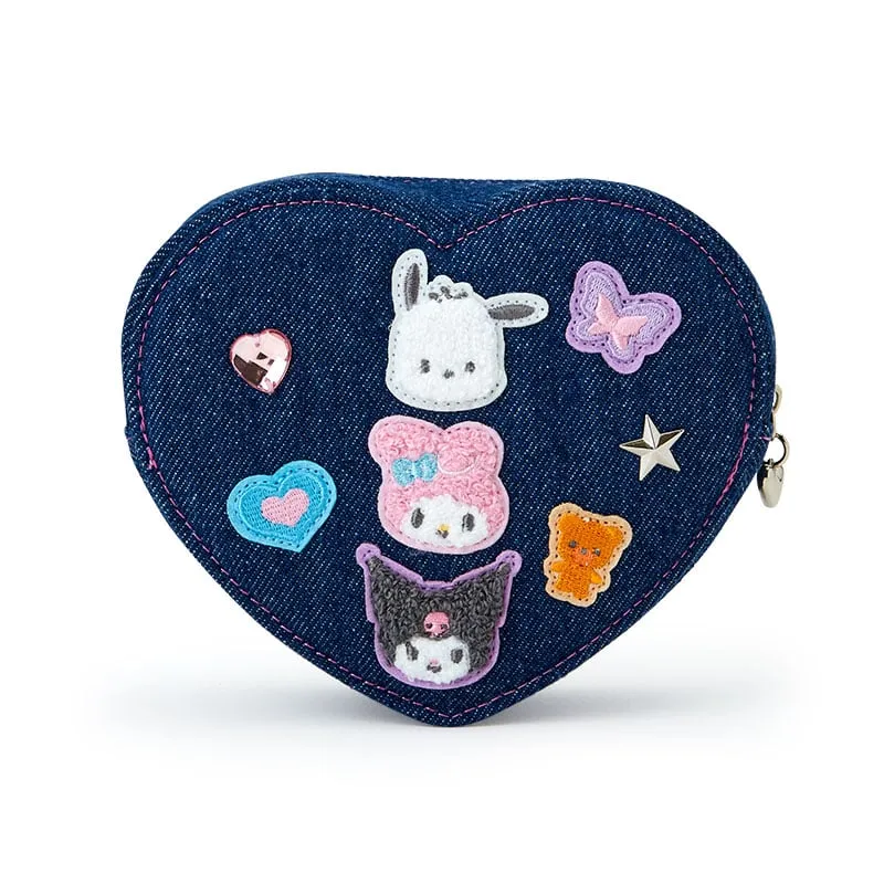 Hello Kitty Sanrio Characters Mini Zipper Pouch Denim Patch Series pung