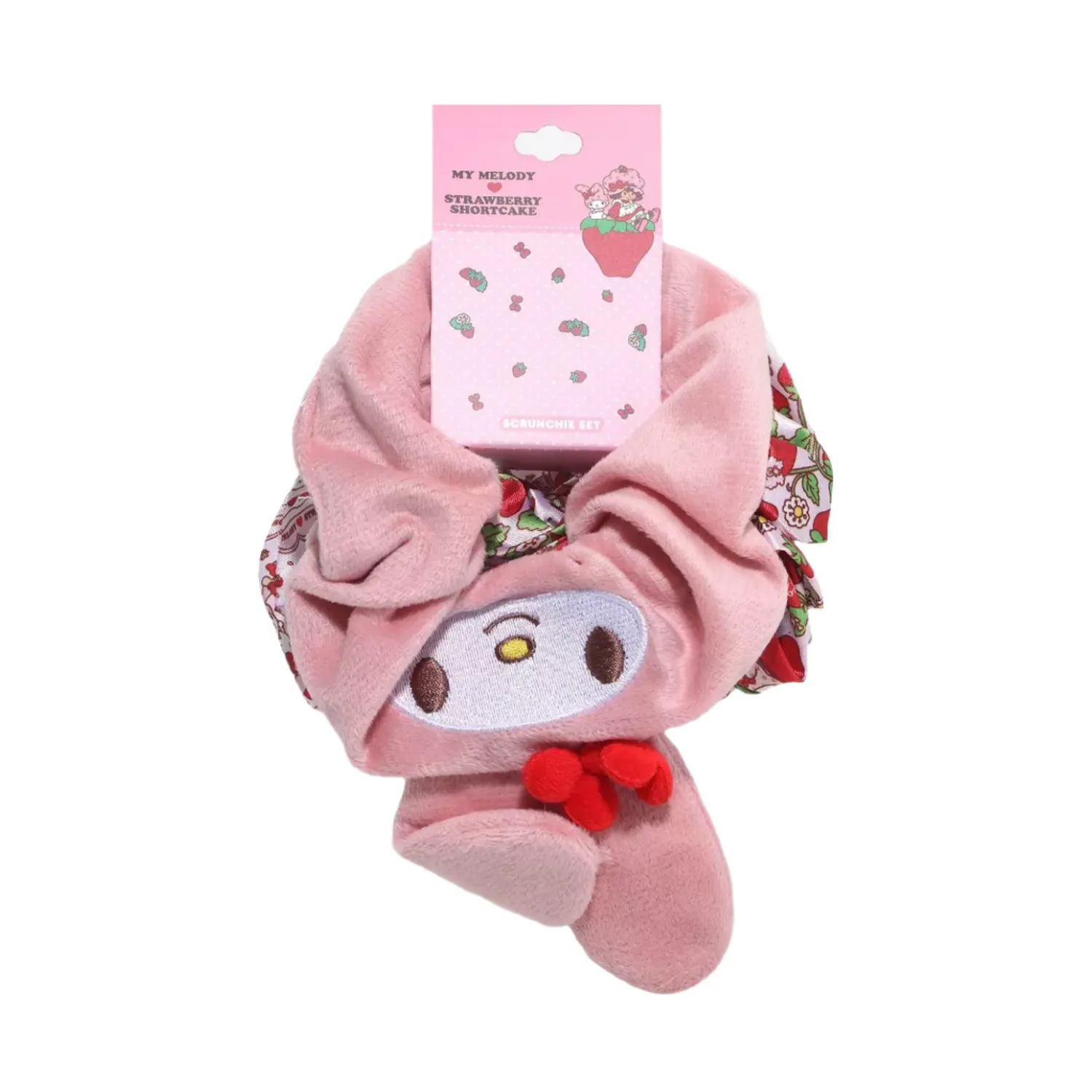 Hello Kitty My Melody x Strawberry Shortcake 3-pc Scrunchie Set hårstrikk 3-pakning