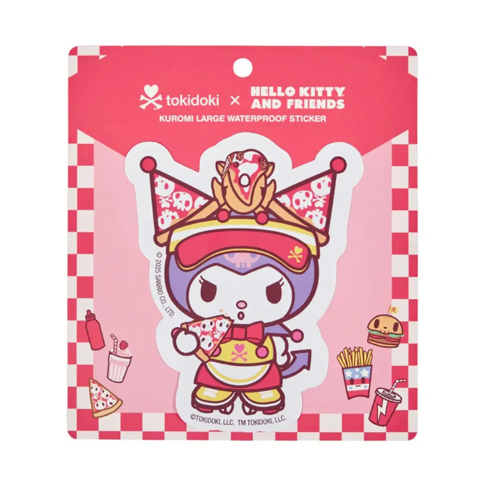Kuromi x tokidoki Fast Food stort klistremerke, vanntett