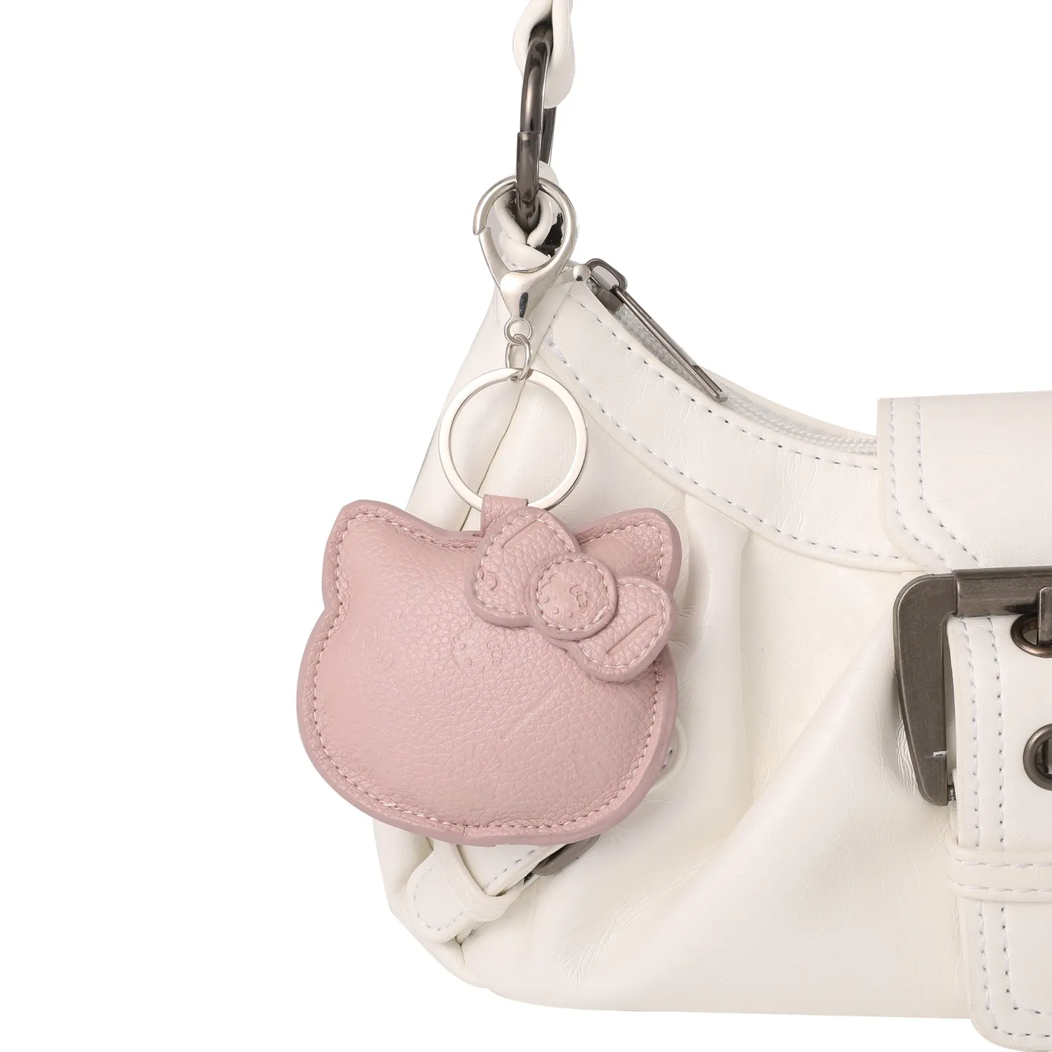 Hello Kitty Debossed Keychain nøkkelring rosa, sølvfarget