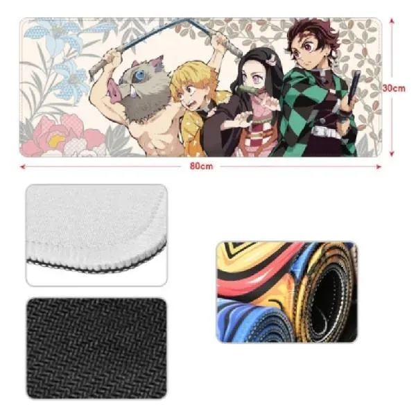 Demon Slayer Main Cast Floral Background skrivebordsmatte 30 x 80 cm