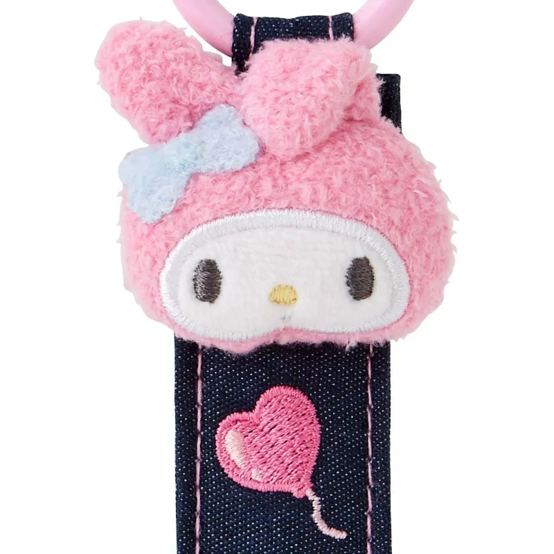 Hello Kitty Denim Patch Series My Melody Logo nøkkelring 4 tommer brodert