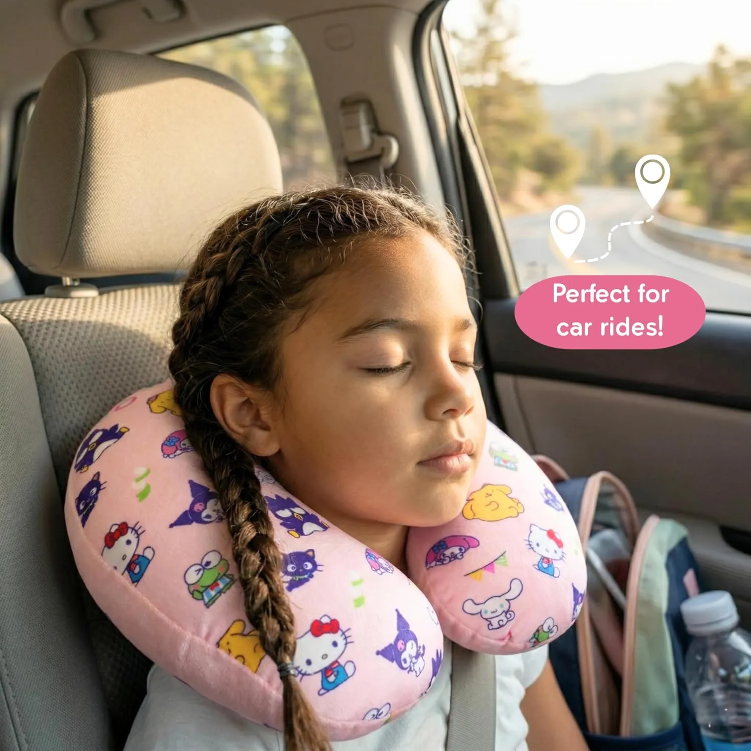 Hello Kitty Travel Neck Pillow reisepute flerfarget lett