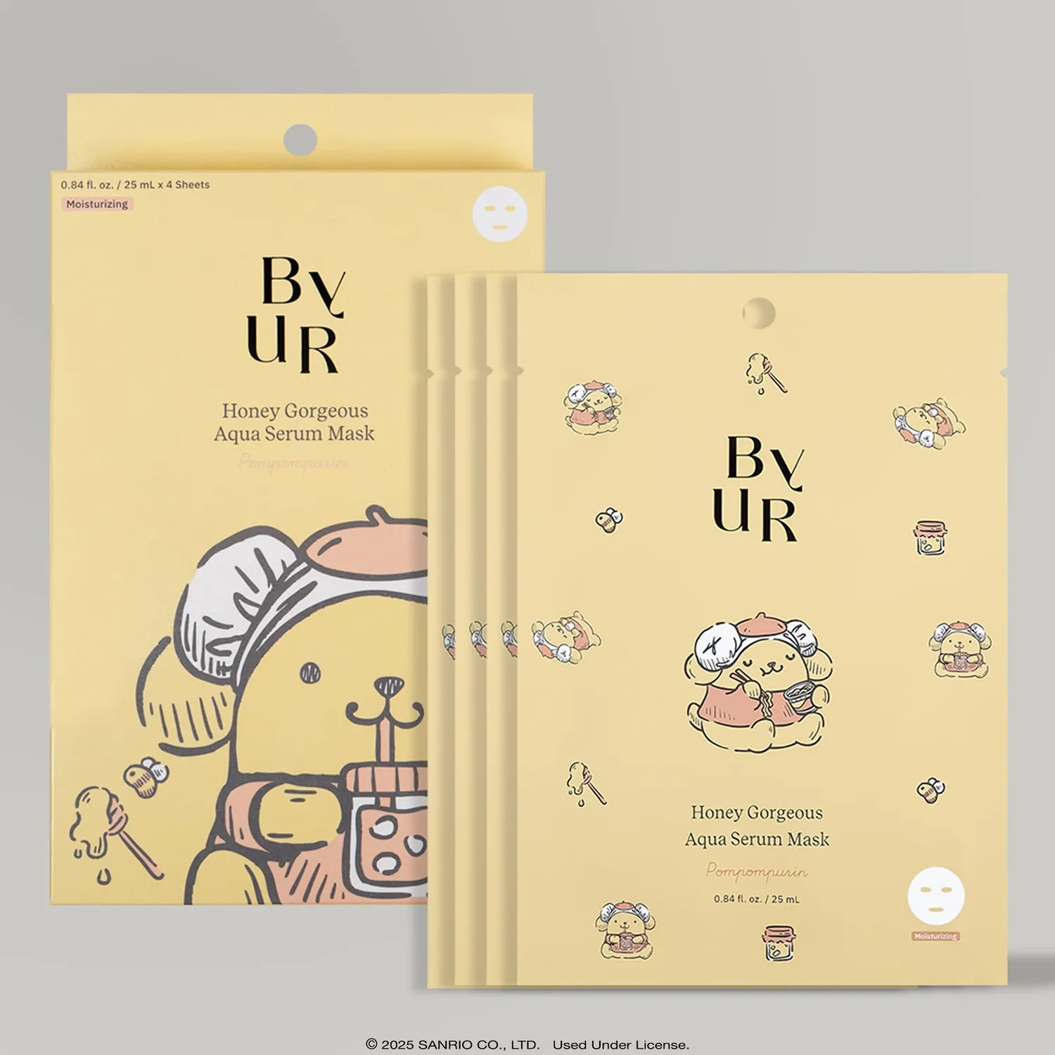ByUR Sanrio K-Spa Pompompurin Aqua Serum Mask ansiktsmaske 1 stk med honning