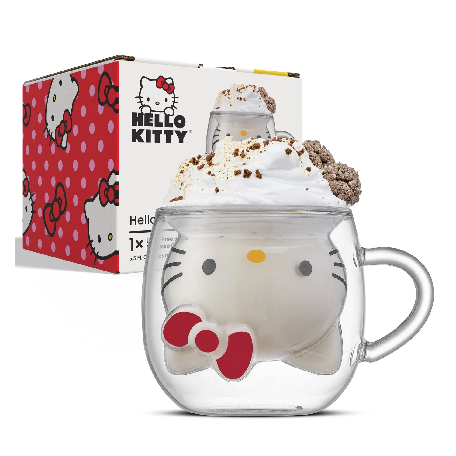 Hello Kitty JoyJolt 3D Double Wall Espresso Glass espressoglass