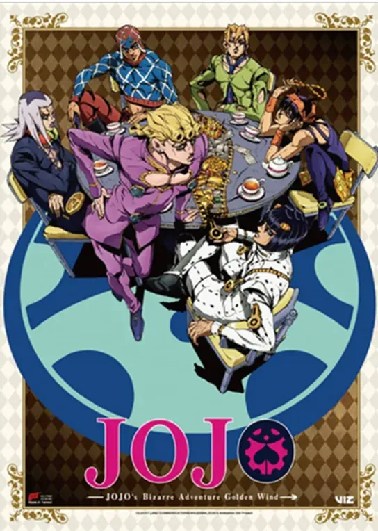 Anitaku Jojo's Bizarre Adventure Golden Wind veggscroll 105 × 80 cm stoff