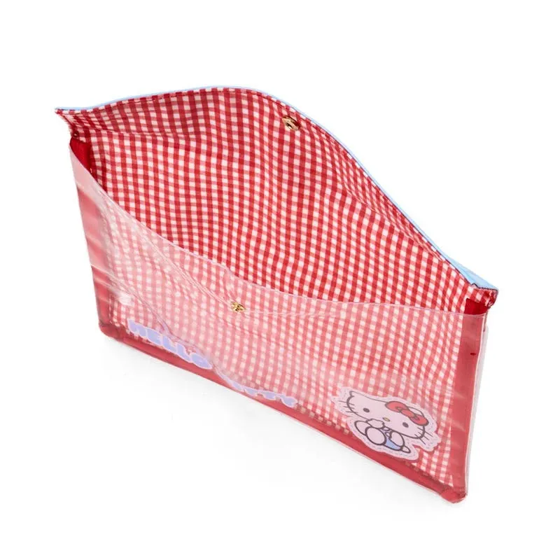 Hello Kitty Gingham Flat Pouch flatmappe rutete