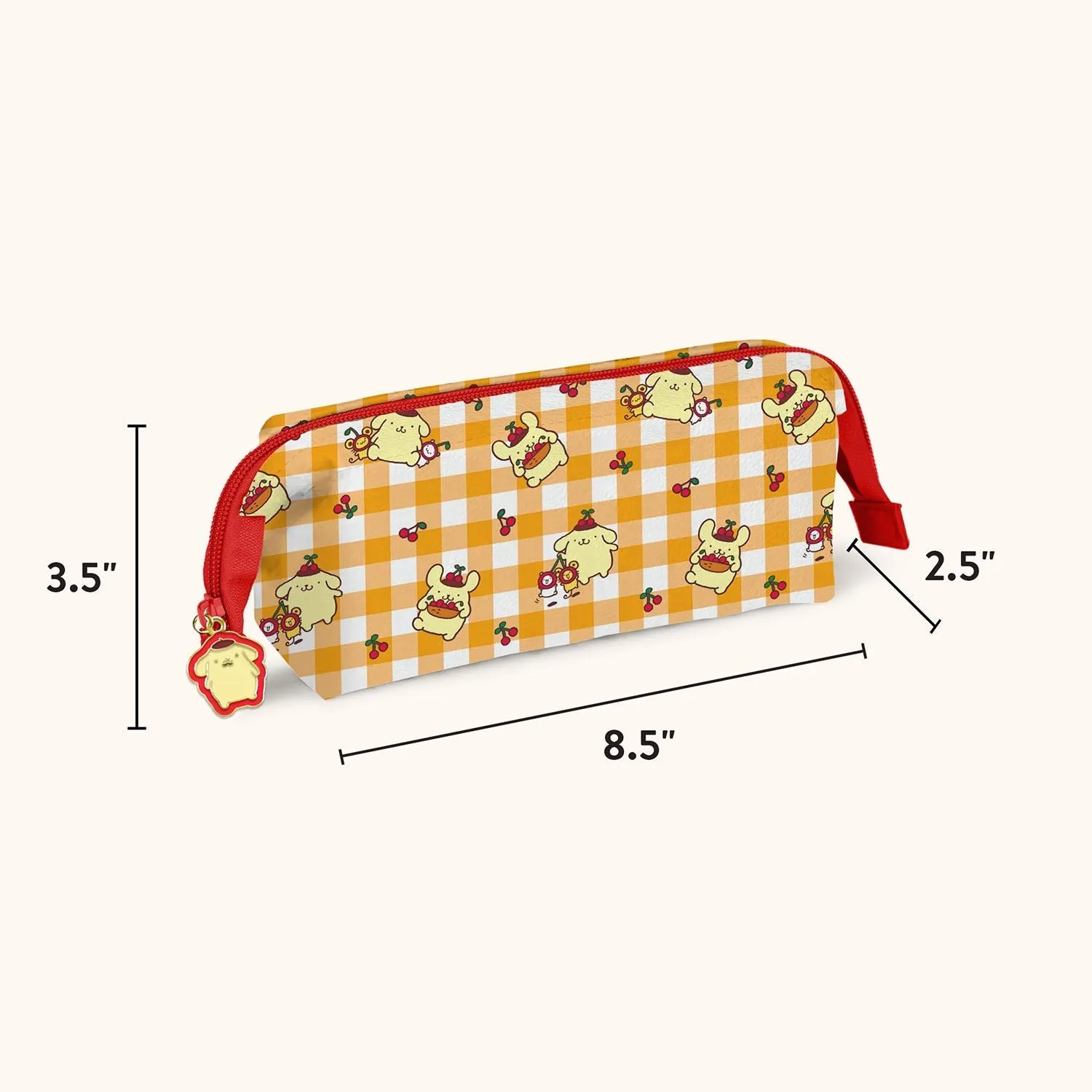 Hello Kitty Pompompurin x Studio Oh! Cherries mini-pennal i vegansk skinn