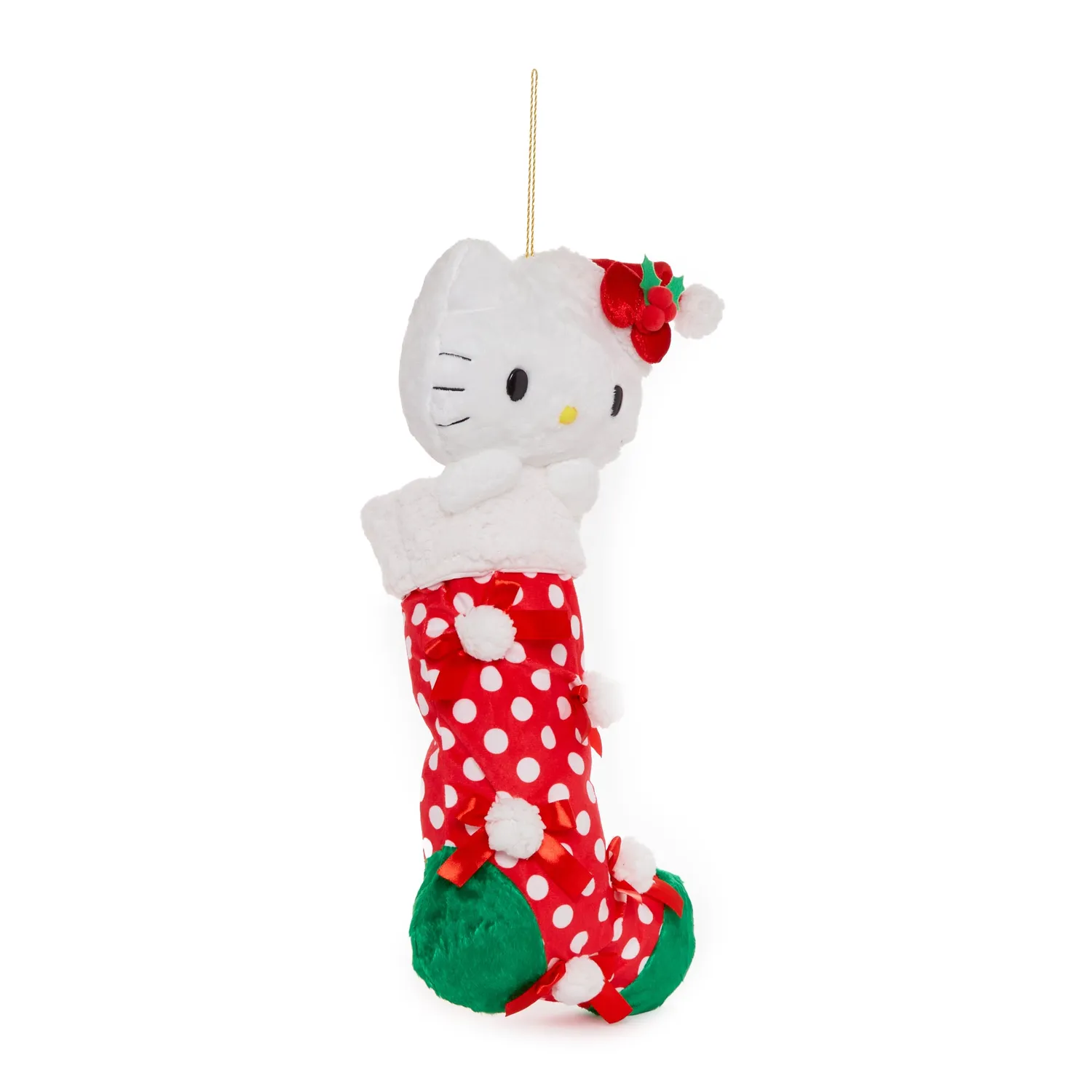 Hello Kitty Holiday Bows Stocking julestrømpe rød 1 stk broderte detaljer