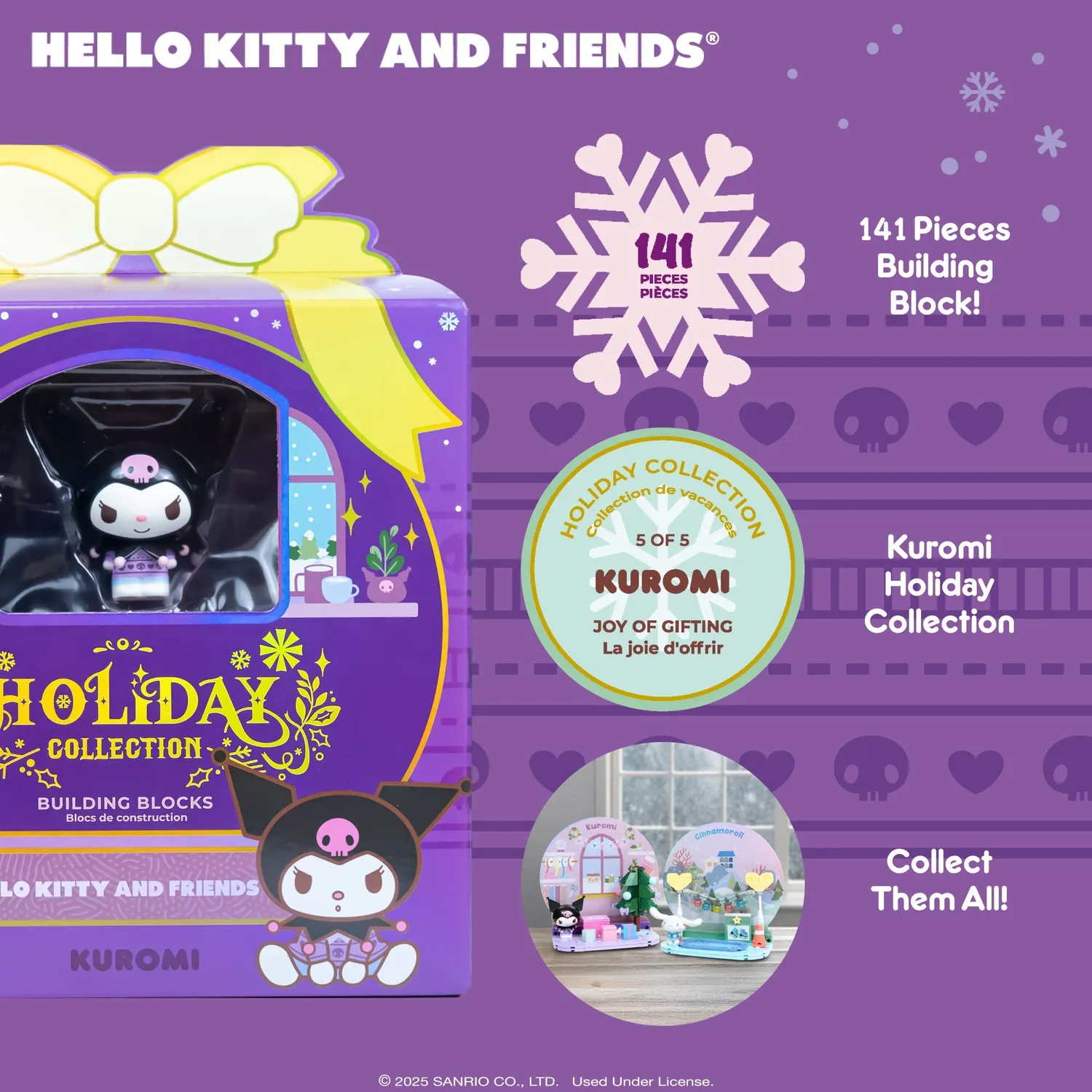 Hello Kitty Kuromi byggesett Holiday Collection julemotiv