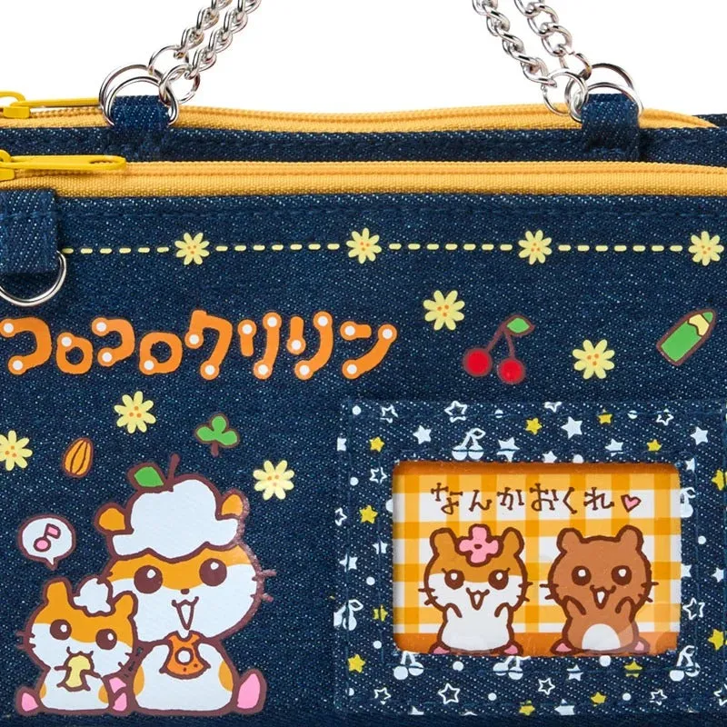 Hello Kitty Heisei Heart Series Corocorokuririn Mini Zipper Denim Pouch