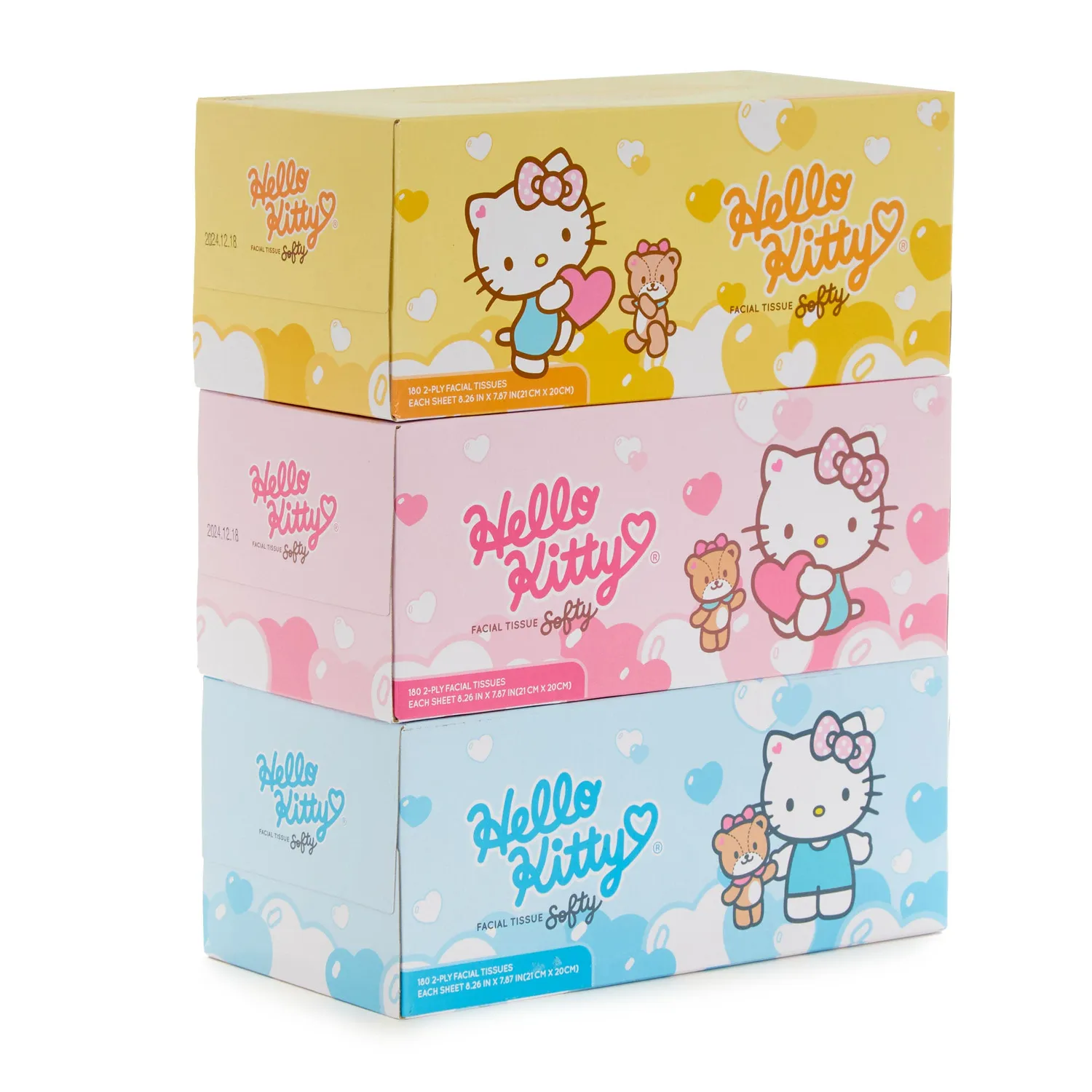 Hello Kitty Softly Facial ansiktsservietter 3 esker 2-lags