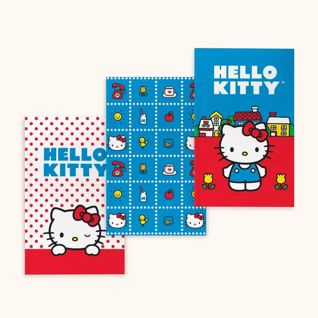 Hello Kitty x Studio Oh! Retro Red Mini Notebook Trio notatbøker