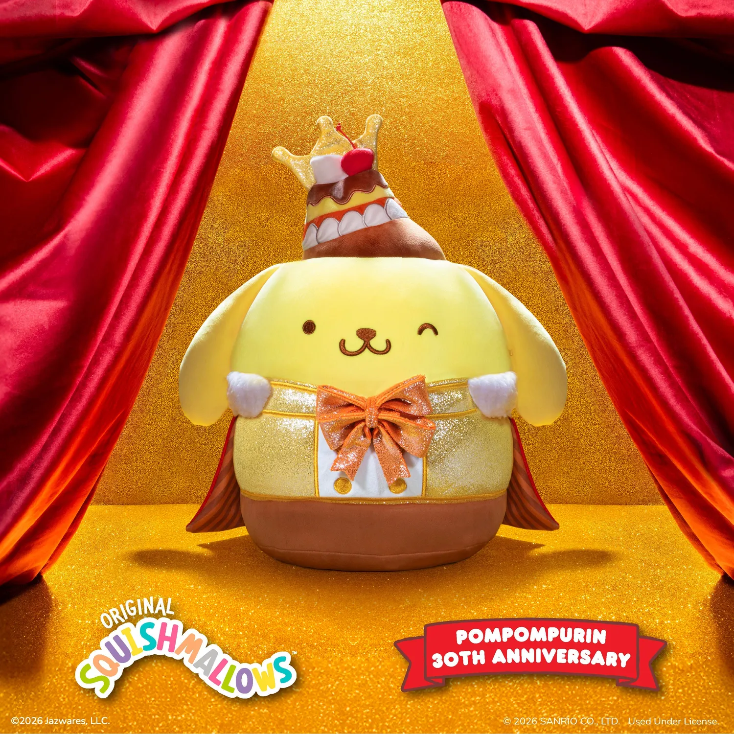 Hello Kitty Pompompurin 12" Squishmallows-bamse 30-årsjubileum