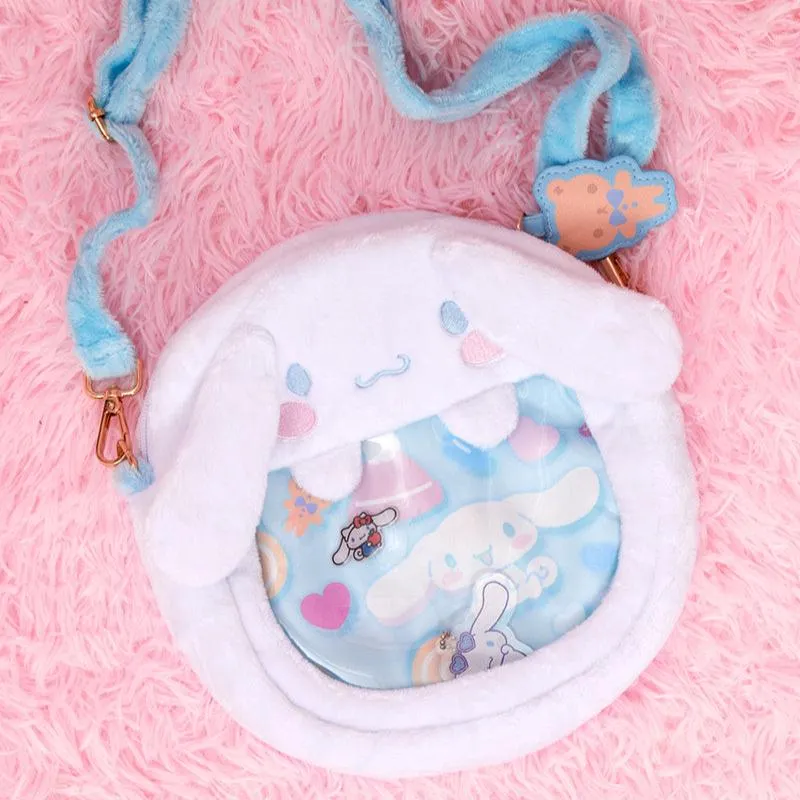 Hello Kitty Cinnamoroll Plush Crossbody ita-veske