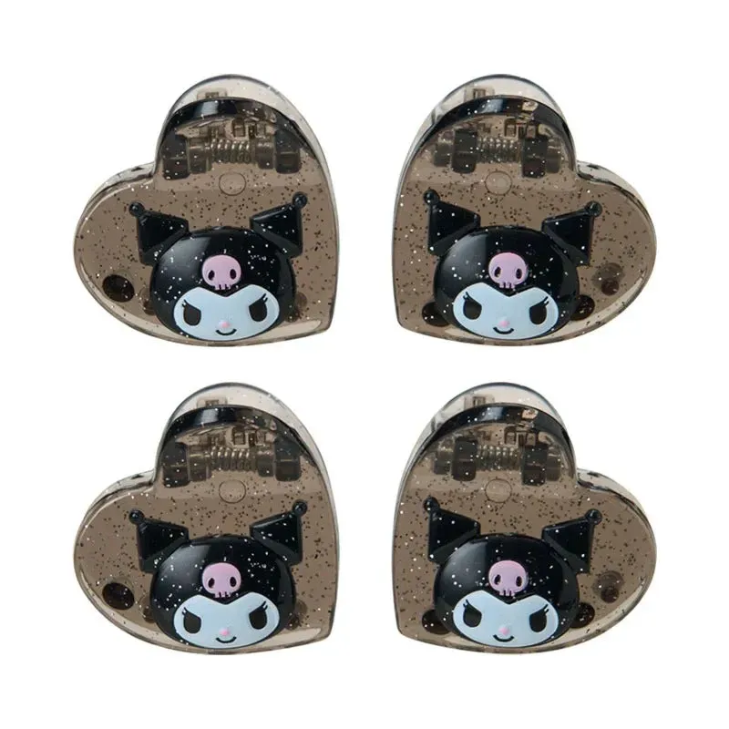 Hello Kitty Kuromi 4-pc Mini Glitter Hair Clip Set hårspenner med glitter