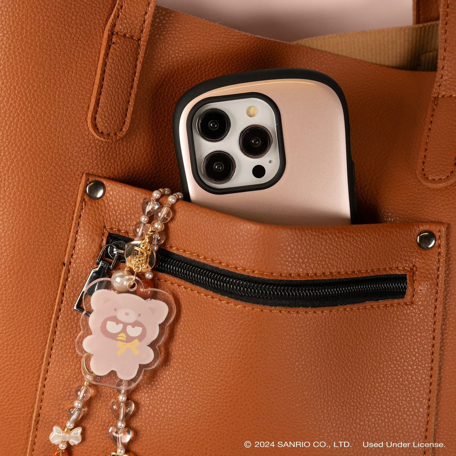 Hello Kitty and Friends Badtz-maru Latte Bear telefonrem med perler
