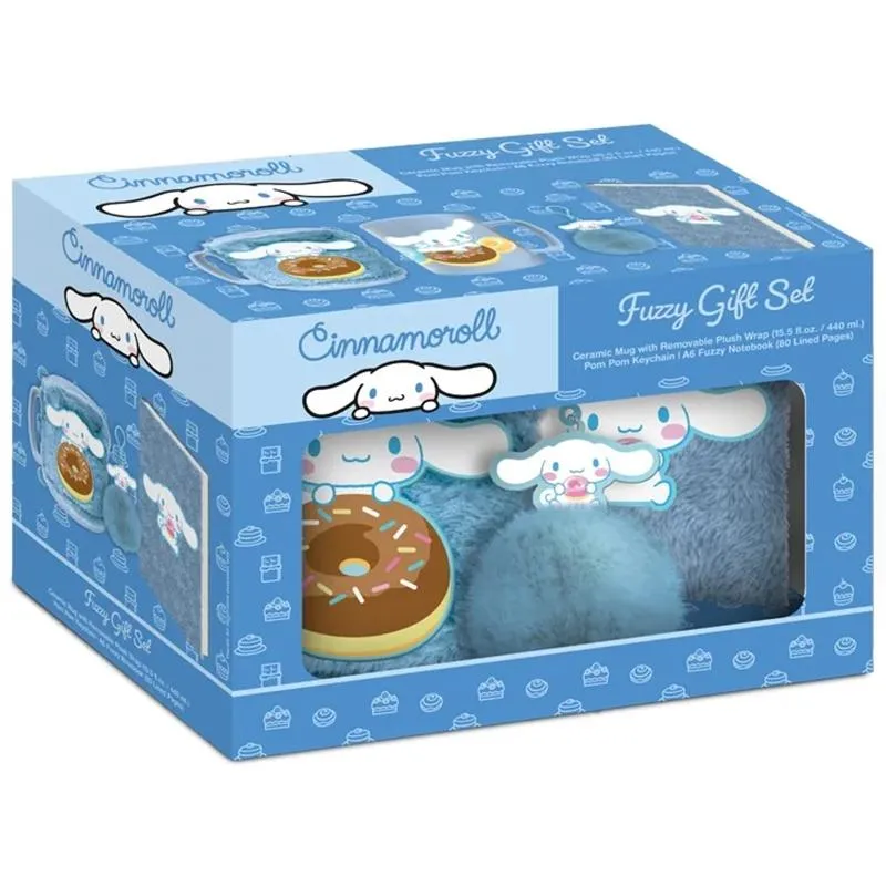 Neo Tokyo Sanrio Cinnamoroll Fuzzy Gift Set gavesett notatbok nøkkelring kopp 440 ml