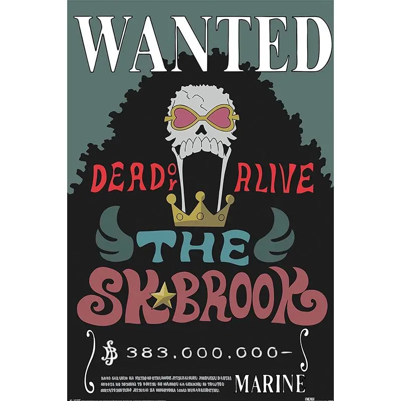Neo Tokyo One Piece Wanted Brook-plakat 61 × 91,5 cm