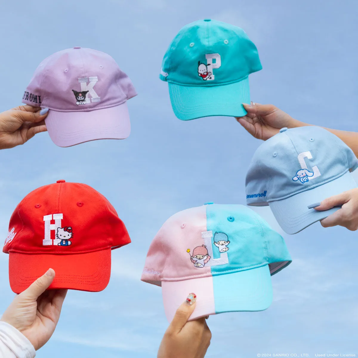 Hello Kitty LittleTwinStars x JapanLA Baseball Cap caps rosa/blå broderi
