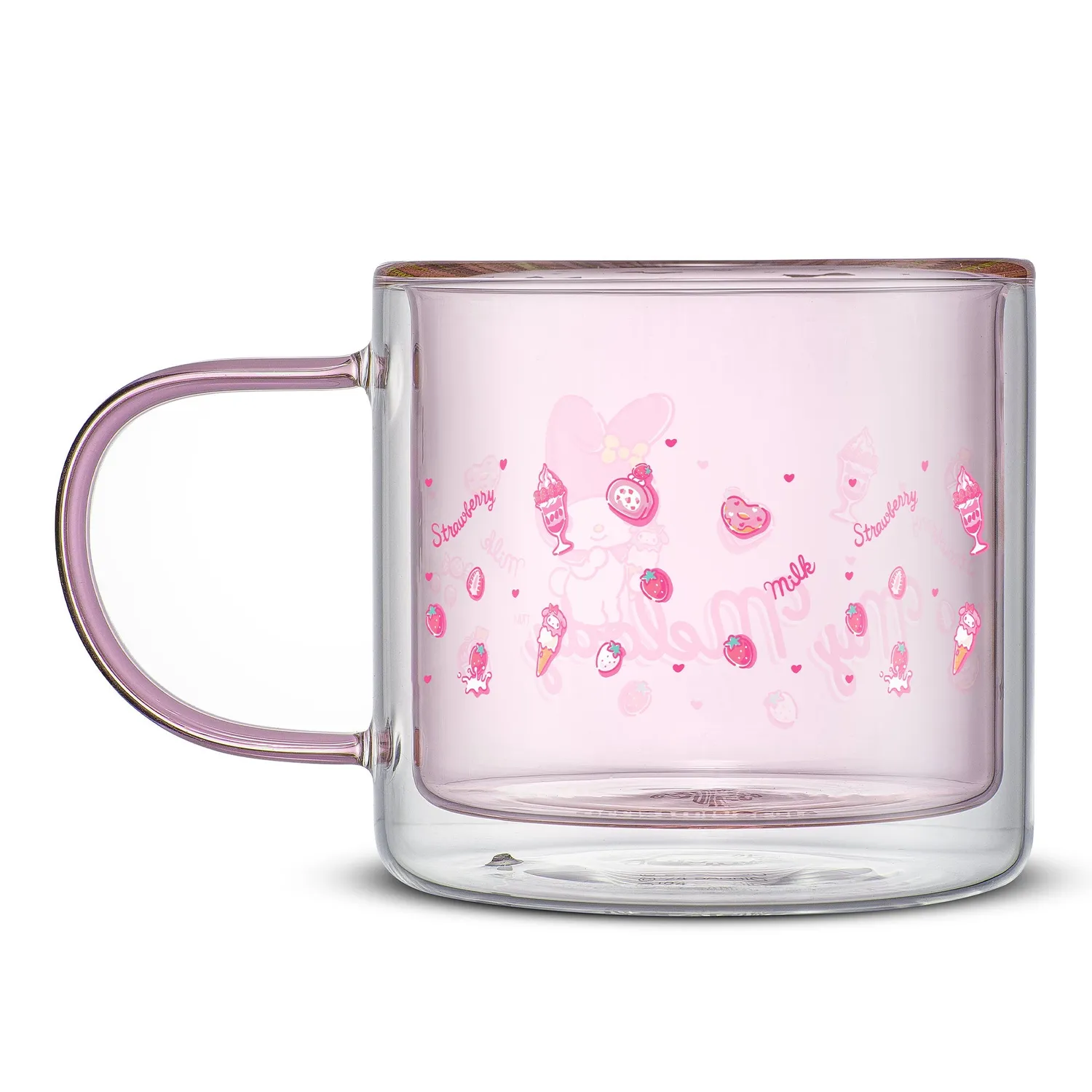 Hello Kitty My Melody Double Wall Coffee Mug glasskrus 400 ml dobbeltvegget
