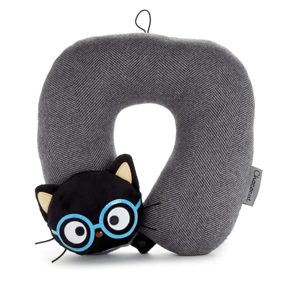 Chococat Glasses Series nakkepute til reise med tweedmønster