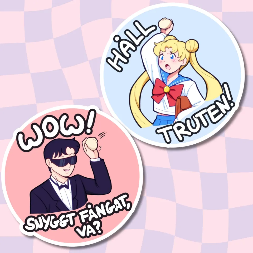 Kururu4ever Sailor Moon Swedish Dub Stickers Both klistremerker 2 stk